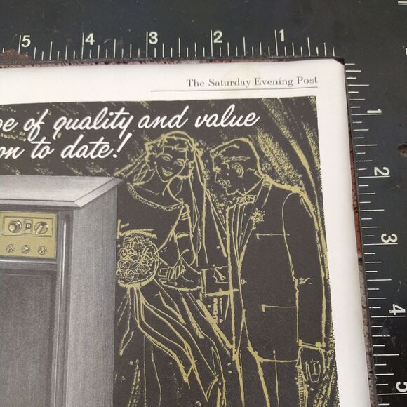 Console Televison TV "Happiest Marriage" Wedding Vtg‎ 1961 B&W PRINT AD - Picture 7 of 10